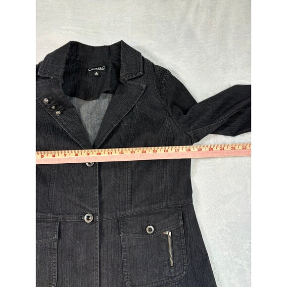 CONRAD C COLLECTION BLACK BUTTON UP STUDDED BLAZER JACKET SIZE 8 - Picture 9 of 12